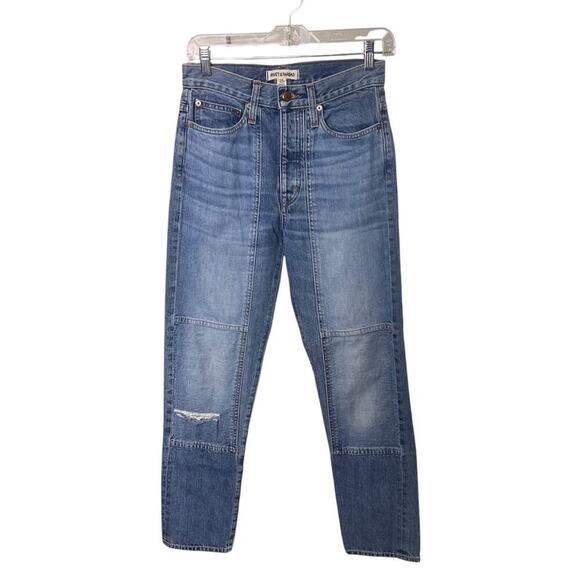 Rivet & Thread Limited Edition High-Rise Slim Boyjeans: Thigh-Patch, Urban, 25” - Picture 2 of 11